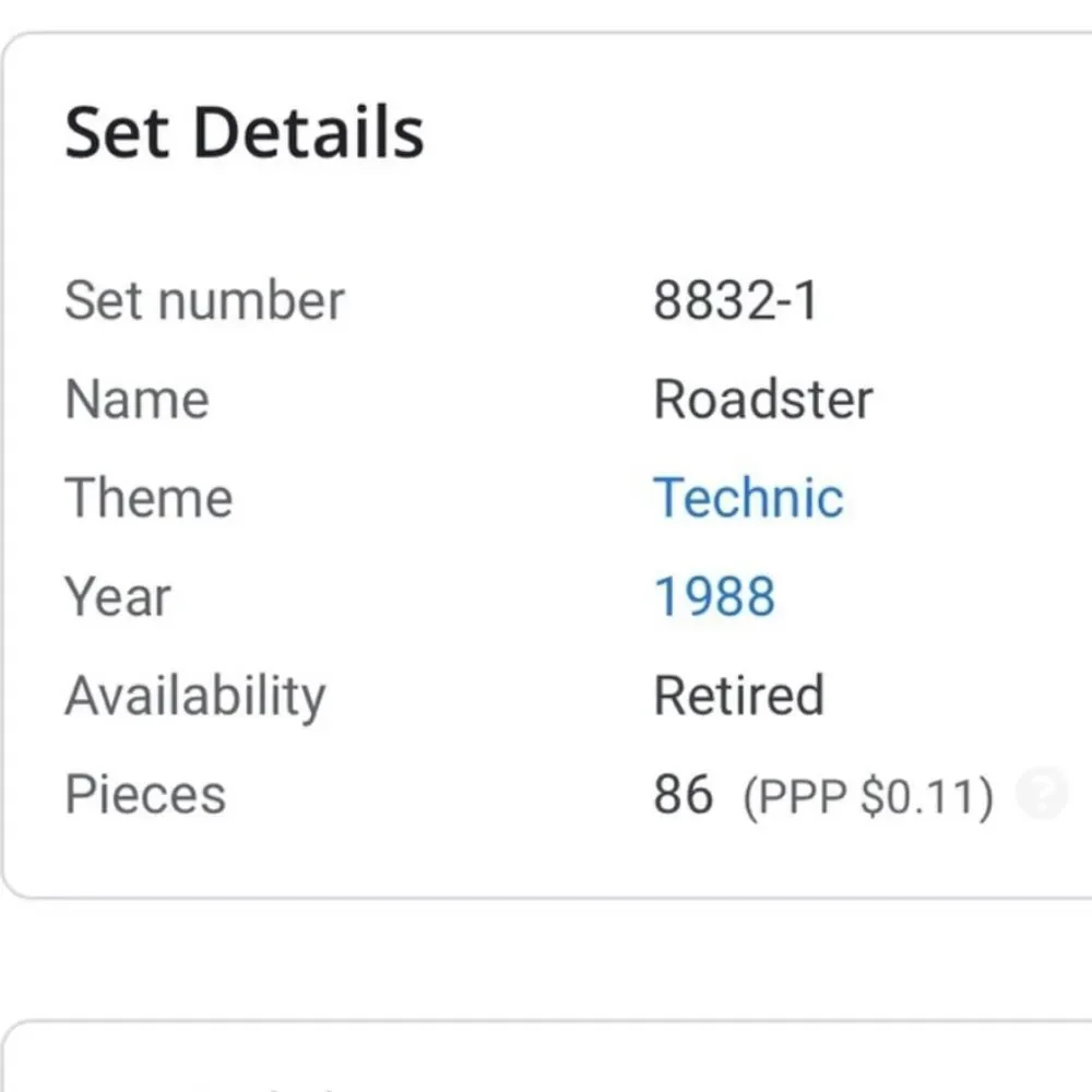 10/$25🦋 LEGO Technic 8832 Roadster